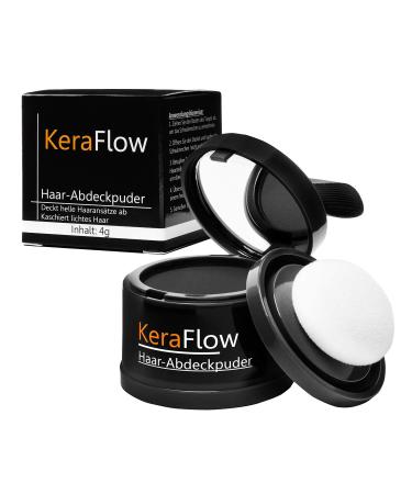 KeraFlow root powder hair concealer hair thickening hair powder against grey roots and thinning hair - 4g (black) - Buy Online on GoSupps.com
