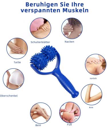 Khiry Massage Balls & Scooter - Self-Massage Roller with Handle for Back Legs Feet & Hands - Relieve Muscle Pain - Buy Online on GoSupps.com