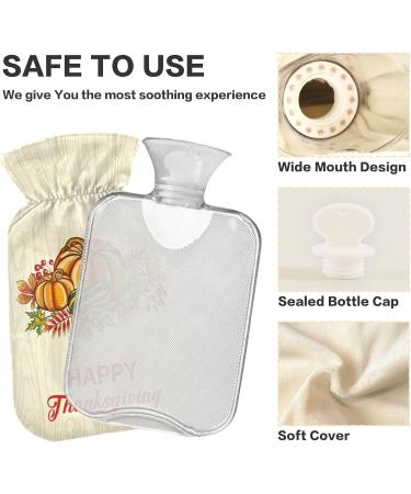Naanle Pumpkin Happy Thanksgiving Hot Water Bottle - 1L Portable Hand & Foot Warmer for Pain Relief & Cold Therapy - Ideal for Bed Use - Buy Online on GoSupps.com