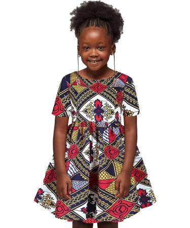BenleWend Kids Girls Tank Dress | African Aztec Hem Swing Sundress 4-5T Navy - Buy Online on GoSupps.com