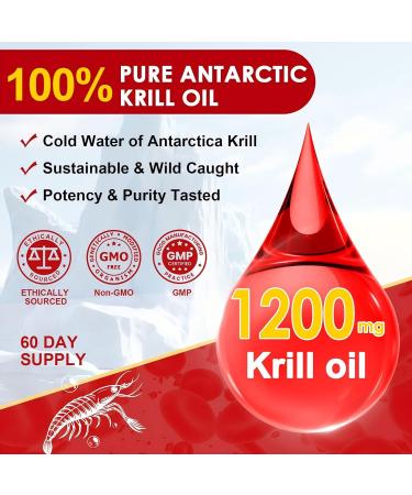 NATURE TARGET Krill Oil 1200mg with Omega-3 EPA & DHA with Astaxanthin Phospholipids & Choline - Supports Heart Brain Join Health Non-GMO Gluten Free 120 Softgels (60 Servings) 120 Count (Pack of 1) - Buy Online on GoSupps.com