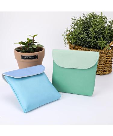 Sanitary Napkin Storage Bag 2 Pcs Period Pouch Organizer for Menstrual Pad & Tampon - Portable Feminine Hygiene Kit for Women/Girls (Green & Blue) - Buy Online on GoSupps.com