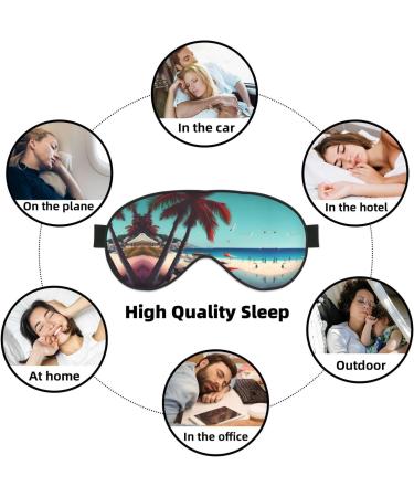 Beach Scenery Print Unisex Eye Mask - Soft Comfortable Light-Blocking Sleep Mask for Better Rest - Buy Online on GoSupps.com
