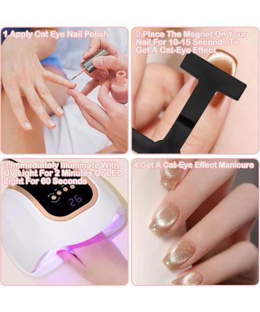 Cat Eye Magnet for Nails Nail Magnet Cat Eye Gel Nail Polish Magnet Wand 5 In 1 Magnetic Nails Multi-Function Nail Art Magnet Strong Suction Cat Eye Magnet Tool for Cat Eye Gel Nail Polish (Black) - Buy Online on GoSupps.com