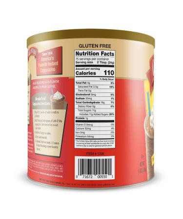 Caffe DVita Mocha Cappuccino 4 lb Can - 64 oz (Pack of 1) - Buy Online on GoSupps.com