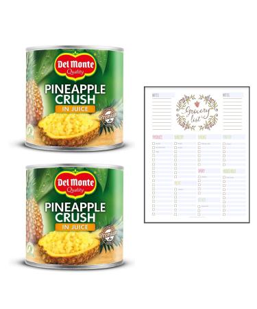 Tinned fruit Bundle which Contains Del Monte Crushed Pineapple In Juice 435g - Pack of 2 with Grocery List Card - Buy Online on GoSupps.com