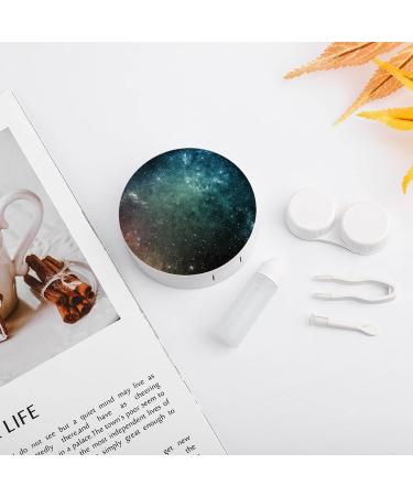 Galaxy Nebula Stars Universe Round Case For Contact Lens Kit Storage Box with Mirror Printed - Buy Online on GoSupps.com