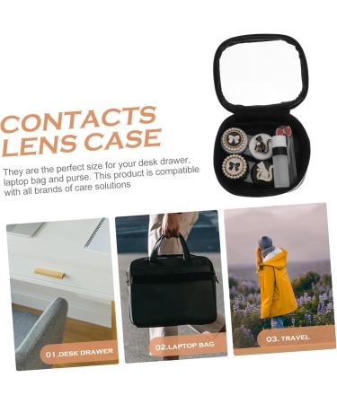 Solustre Travel Contact Lens Container Set - Glasses Storage Organizer & Lens Remover (2 11x9cm) - Stylish & Protective Eye Care Solution - Buy Online on GoSupps.com