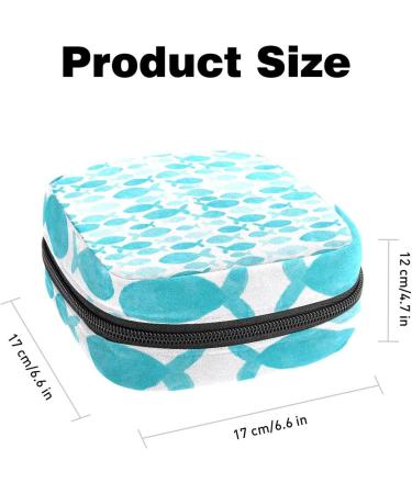 Anna Cowper Lake Blue Whales Menstrual Storage Bag - Multi-colored Portable Pouch for Feminine Hygiene Products - Great Period Organizer for Women and Teens - 1 Pcs - Buy Online on GoSupps.com