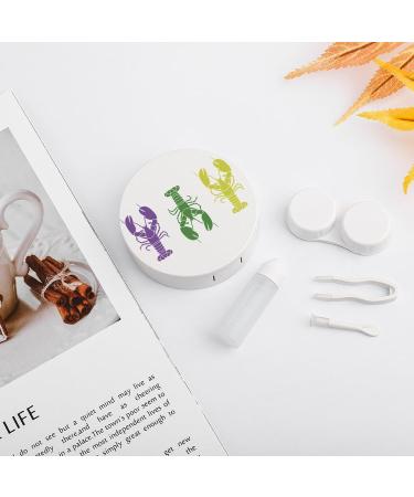 Mardi Gras Crawfish Round Contact Lens Kit - Portable & Cute Storage Box with Mirror - Buy Online on GoSupps.com