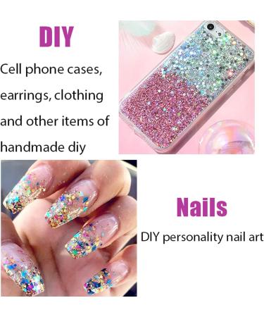 Fluorescent Glitter Set - 6 Iridescent Colors for Face Nails Hair & Body | Chunky Sequin Makeup Effects - Buy Online on GoSupps.com