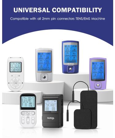 Buy Nursal TENS Unit Replacement Pads - Reusable Self-Adhesive Electrodes (20 Pack) - Compatible with TENS 7000 AUVON Etekcity - Latex Free Pigtail Design - Buy Online on GoSupps.com