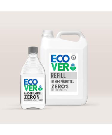Ecover Zero Hand Dishwashing Detergent 450ml | Fragrance-Free Plant-Based & Powerful Grease Remover | Sustainable Eco-Friendly Cleaning - Buy Online on GoSupps.com