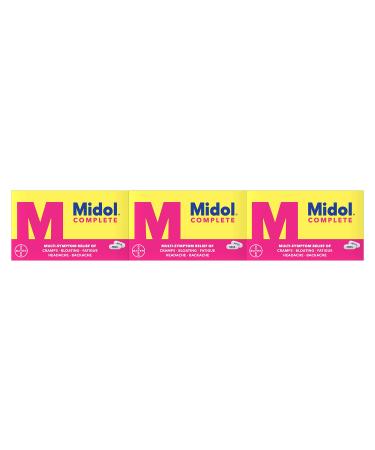 Midol Complete Menstrual Pain Relief Caplets with Acetaminophen for Menstrual Symptom Relief - 40 Count (Pack of 3) (Packaging May Vary)