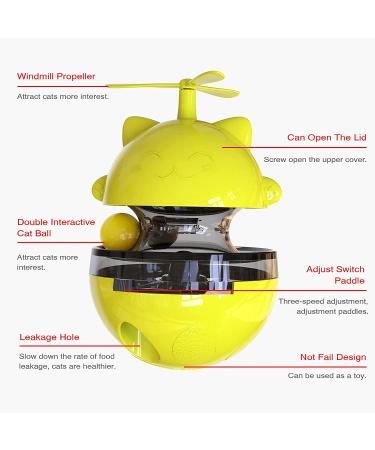 Interactive Cat Toy with Rolling Balls and Snack Dispenser - Yellow - Buy Online on GoSupps.com