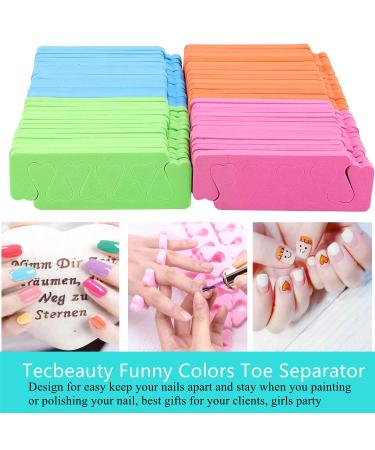 120pcs Sponge Toe Separators for Pedicure - Nail Art Painting Toenails - 4 Funny Colors - Soft and Comfy Green - Buy Online on GoSupps.com