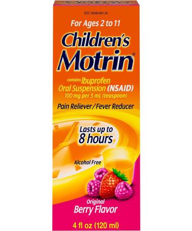 Motrin Children's Oral Suspension Ibuprofen Berry Pain Relief 4 Fl Oz - Pack of 1 - Buy Online on GoSupps.com