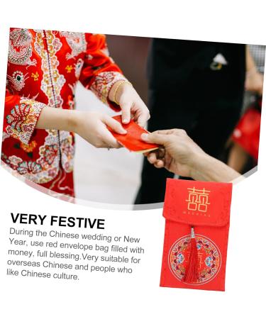 MAGICLULU 2 Pcs Tassel Fabric Red Envelope Hongbao Envelopes Lucky Money Packets Chinese New Year Red Packet Purses for Weddings Red Purse Wedding Cloth Envelopes Money Bag Brocade Christmas Assorted Color 1x2pcs 18X10.5CMx2pcs - Buy Online on GoSupps.com