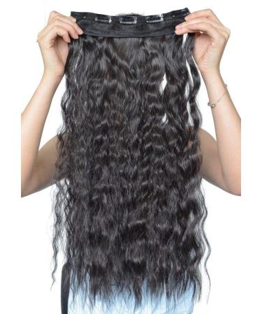 Buy SEGO 10 Inch Clip-In Hair Extensions - Wavy Synthetic Realistic Natural Black | 1 Tress 5 Clips - International Shipping Available - Buy Online on GoSupps.com