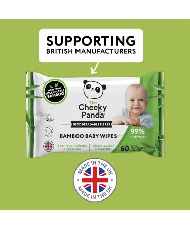 The Cheeky Panda Bamboo Biodegradable Baby Wipes - 64 Count | Sensitive Skin Friendly & Dermatologically Tested with 99% Purified Water - Buy Online on GoSupps.com