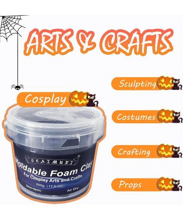 500g Black Foam Clay for Lightweight Sculpting and Cosplay Costumes - Air Dry Moldable Craft Foam - Buy Online on GoSupps.com