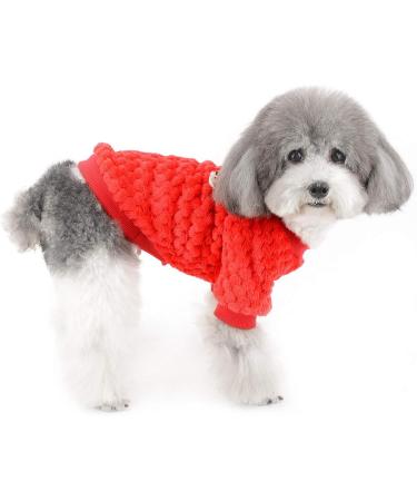 Zweitea Fleece Dog Sweater for Small Dogs - Warm & Soft Winter Jacket for Puppies Chihuahuas & Cats (Red XXL/2XL) - Buy Online on GoSupps.com