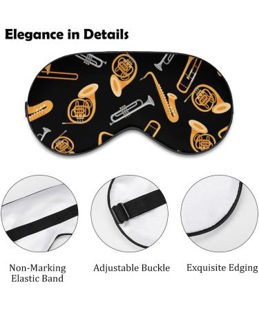 Musical Instruments Saxophone French Hor Sleep Mask Eye Cover for Sleeping Blindfold with Adjustable Strap Blocks Light Night Travel Nap for Men Women - Buy Online on GoSupps.com