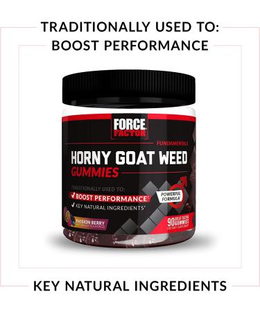 Force Factor Horny Goat Weed Gummies for Men - Natural Male Drive Supplement for Superior Absorption - Passion Berry Flavor - 90 Count - Buy Online on GoSupps.com