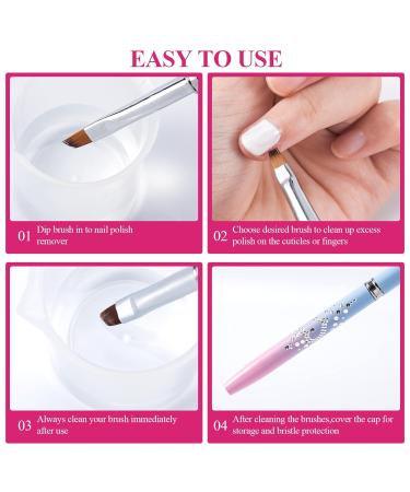 ANCIRS 3 Pack Nail Cleaning Brushes - Round, Flat, Angled Head - Acetone Resistant for Nail Art, Cuticle Remover, Manicure Clean Up - 8mm, 8mm, 7.5mm - Buy Online on GoSupps.com