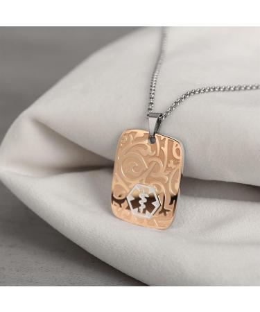 MunsteryAid Customized Medical Alert Dog Tag Necklace - Free Engraving for Men & Women - Personalized Emergency ID in Black - Buy Online on GoSupps.com