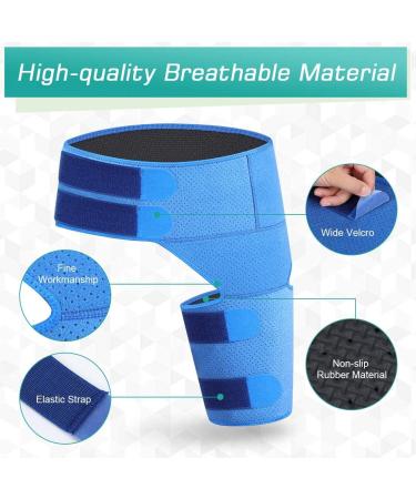 Hip Support Adjustable Neoprene Groin Compression Wrap Hip Brace Groin Strain Support with Non Slip Lining and Elastic Strap Thigh Hamstring Recovery for Quadricep Pulled Muscles Flexor Strain - Buy Online on GoSupps.com