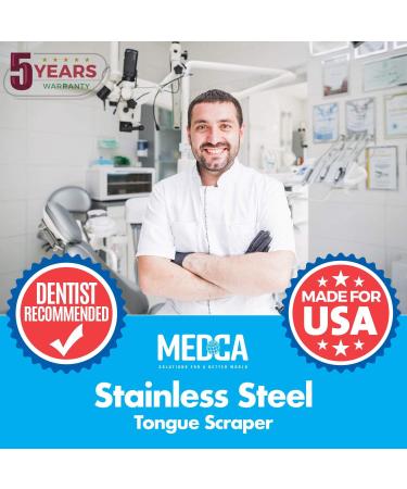 Stainless Steel Tongue Scrapers - Pack of 2 for Fresh Breath & Healthy Mouth - Dental Hygiene Kit - Buy Online on GoSupps.com