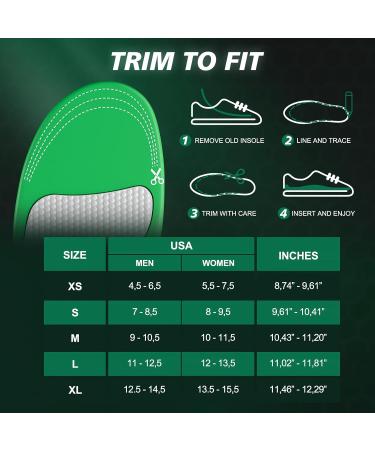 Plantar Fasciitis Insoles for Men & Women | Arch Support Inserts for 200lbs+ | Shock Absorbing Pressure Distribution for All-Day Comfort - Black (Size S: Men 6-7.5 | Women 7-8.5 - Buy Online on GoSupps.com