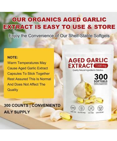 Tnaasmais Aged Garlic Extract Capsules 7500mg Odorless 300 Count Organic Aged Garlic Supplements for Immune Support & Antioxidant Benefits Vegetarian - Buy Online on GoSupps.com