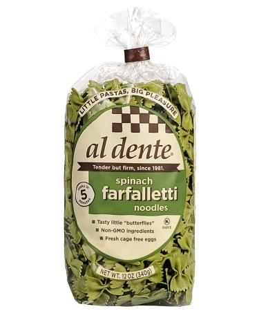 AL DENTE Spinach Farfalletti 12 Ounce (Pack of 6) - Premium Italian Pasta - Buy Online on GoSupps.com