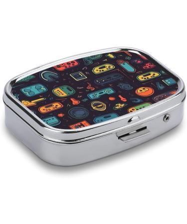 Shop Cute Square Game Pill Box - Portable Vitamin Holder & Organizer for Travel | Ideal for Gamers - Buy Online on GoSupps.com