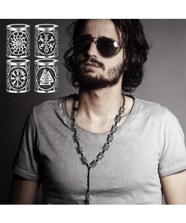 100 PCS Viking Hair Beads - Antique Norse Tube Beads for Men and Women | Silver Dreadlocks Jewelry Charms | Braiding Accessories and DIY Hair Decoration - Buy Online on GoSupps.com