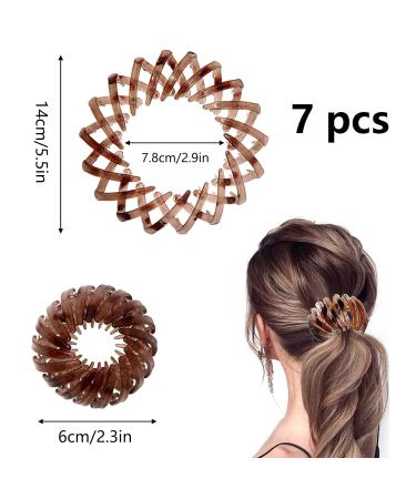 7 Pieces Bird Nest Hair Clips | Slide-Resistant Ponytail Grippers | Vintage Expandable Headdress - 7 Colors - Buy Online on GoSupps.com