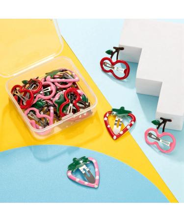 Beeflying 24-Piece Cherry Strawberry Hair Clips for Women & Girls | Enamel Metal Snap Hair Clips | Kids & Teens Colorful Hair Accessories - Buy Online on GoSupps.com