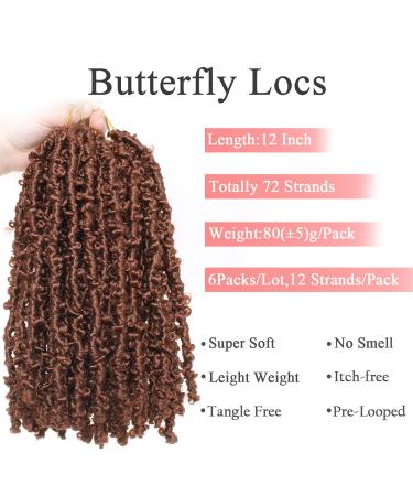 Leeven 12 Inch Blonde Butterfly Locs Crochet Hair 6 Packs - Short Bob Pre-looped Distressed Faux Locs for Women - 27# 12 Inch (Pack of 6) - Buy Online on GoSupps.com