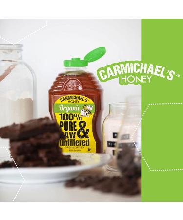 Carmichaels Organic Honey - USDA Certified Raw & Unfiltered Sweetener (32 oz) - Buy Online on GoSupps.com