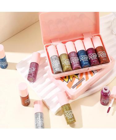 Liquid Eyeshadow 6 Piece Liquid Gloss Cosmetics Long Lasting Beauty Items Smudge Resistant Eye Cosmetics for Festivals Parties and Photo Shoots - Buy Online on GoSupps.com