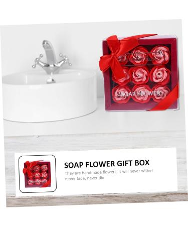 ABOOFAN 2 Boxes Soap Flower Artificial Soap Rose Essential Oil Gifts Birthday Gift Wedding Oil Rose Soap Bridal Gift Festival Soap Rose Bride Rose Box Roses Redx2pcs 14.5x14.5cmx2pcs - Buy Online on GoSupps.com