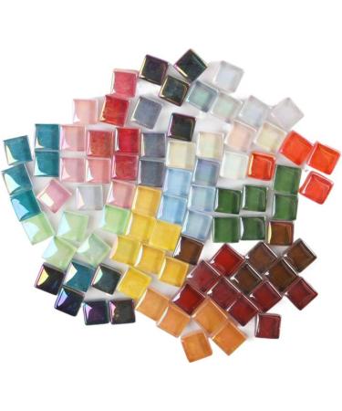 Iridescent White 1x1 cm Square Crystal Glass Decorative Tiles - 100g/100pcs Pack for DIY Crafts and Handmade Jewelry - Buy Online on GoSupps.com