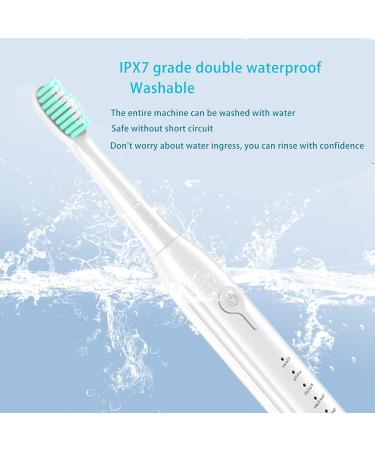 Rechargeable Electric Toothbrush for Adults | 5 Modes IPX7 Waterproof 2 Brush Heads & Cleaner Tool Kit - Ultimate Oral Care - Buy Online on GoSupps.com