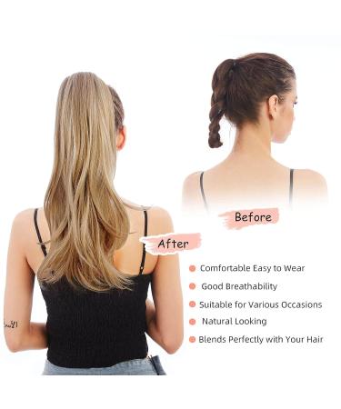HewEicsy 20 Ponytail Extension Synthetic Hairpiece Blonde - Clip-in Daily Fluffy Ponytail Wig for Women - Buy Online on GoSupps.com