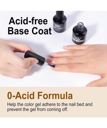 NXJ INFILILA Gel Base and Top Coat 15ml 2pcs No Wipe Gel Top Coat Base Coat Set Shine Finish and Long Lasting Soak Off Base and Top Coat Gel Polish UV Led for Home DIY & Nail Salon Base Top Coat - Buy Online on GoSupps.com