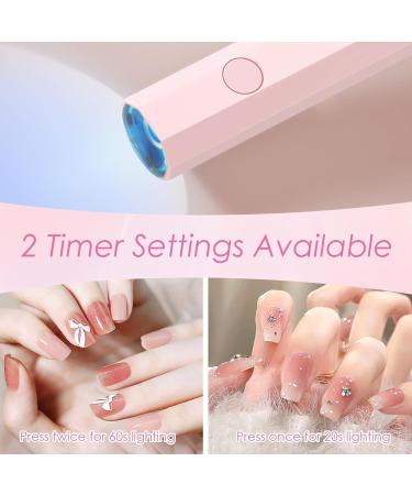 Portable Rechargeable Mini UV Nail Lamp - Quick Drying LED Nail Light for Gel Polish and Resin Curing - Pink Gift for Women - Buy Online on GoSupps.com