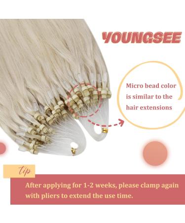 Youngsee Microring Extensions - Real Hair Blond 60cm Micro Ring Loop Extensions - 1g 50g #60A for Ultimate Volume - Buy Online on GoSupps.com