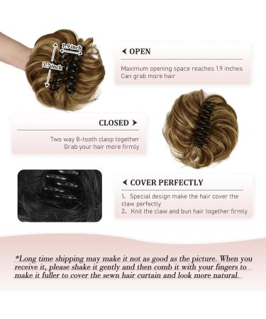 RUWISS Claw Clip in Messy Bun Hairpiece 100% Human Wavy Curly Chignon Bun Extension Tousled Updo Human Hair Scrunchie for Women(Chocolate Brown with Light Golden Blonde Highlights) 1 Count (Pack of 1) Chocolate Brown with Light Golden Blonde Highlights 1 - Buy Online on GoSupps.com